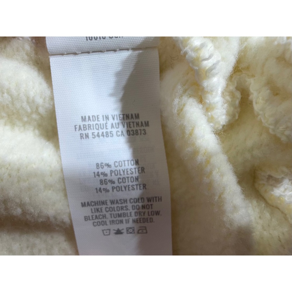 Aerie Sweatshirt Medium Butter Pastel Yellow Quarter Snap Mock Neck Oversized - Picture 4 of 7